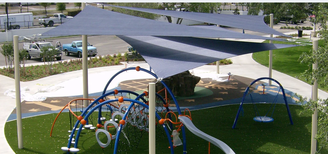 Shade Structures — Triangle 3 post fabric sail