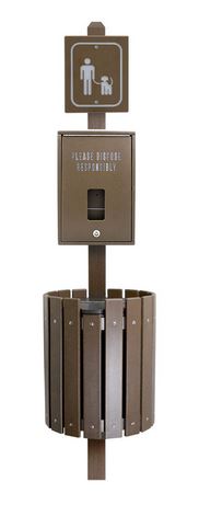 Trail Proven recycled wood-look dog waste station for trails and trailheads