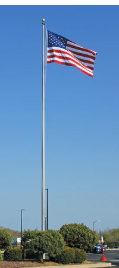 Flagpoles — commercial aluminum flagpole with American flag