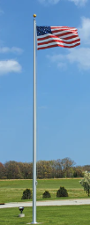 Flagpoles — external halyard flagpole with gold ball finial