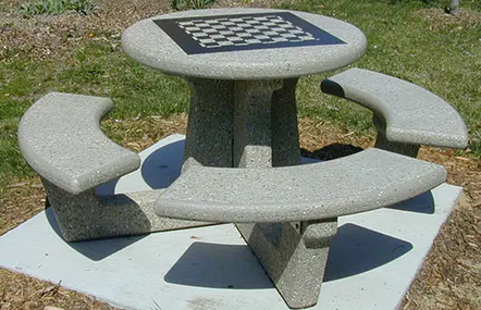 Picnic Tables — Round Concrete Game Picnic Table P-DS2