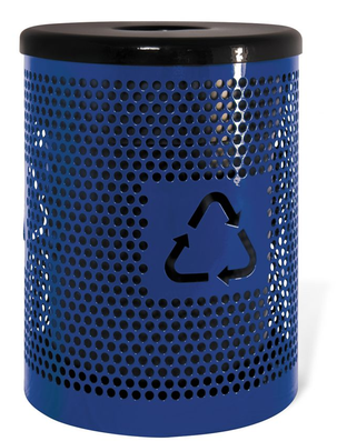 Litter Receptacles — PL-UL-S1 blue perforated recycling receptacle