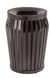 Litter Receptacles — PL-VS7 dark flared-slat receptacle